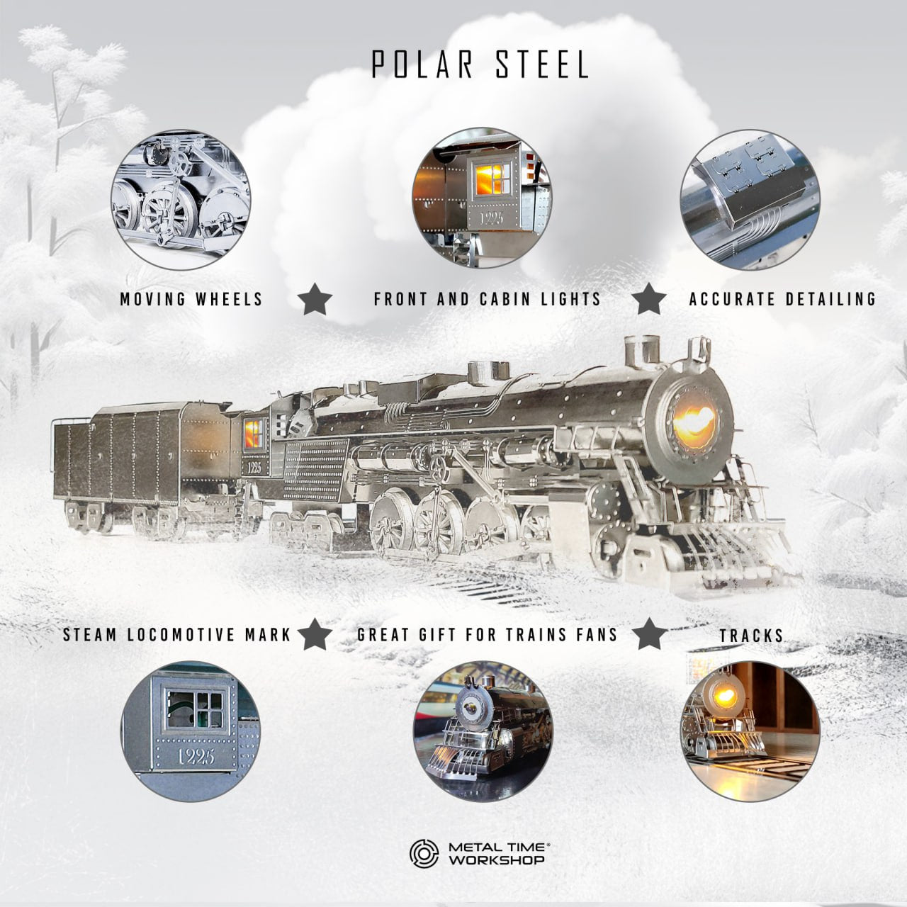 POLAR STEEL Magic Express Mechanical Steam train